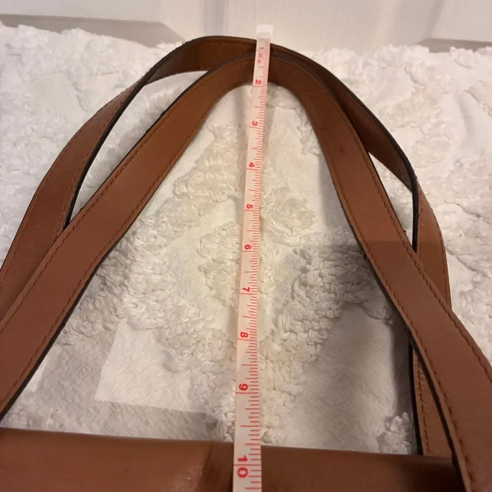 Michael Kors Woven Brown Leather Straw Raffia Naomi Large Tote with Bag Charm